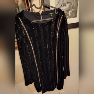 Soo sexy sequin black zip dress by xtaren plus..